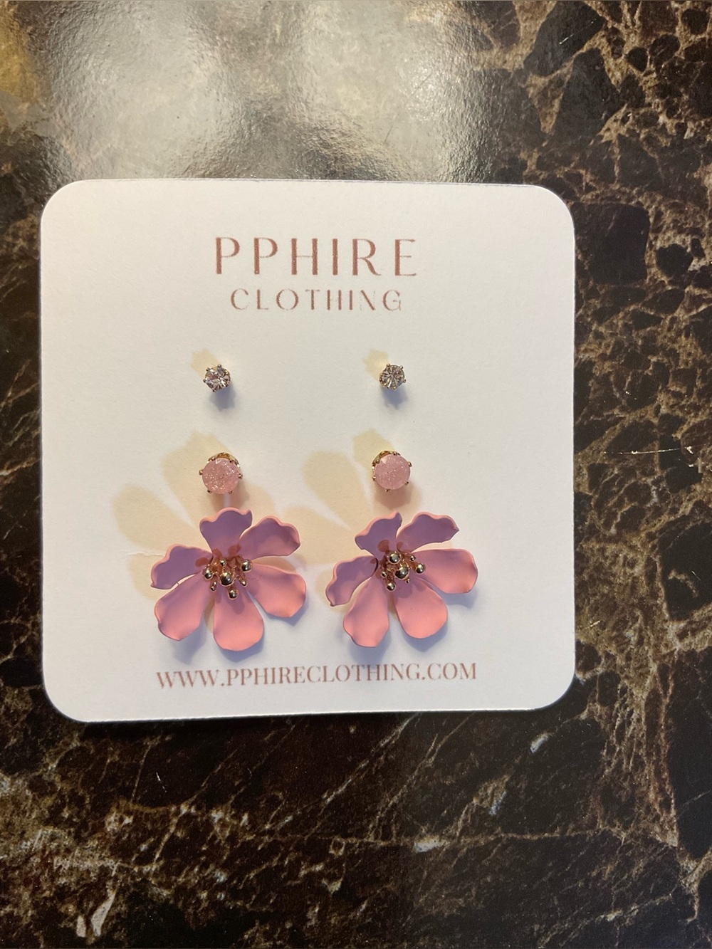 Nokia Pink Floral Drop Earrings - 3-Pair Set